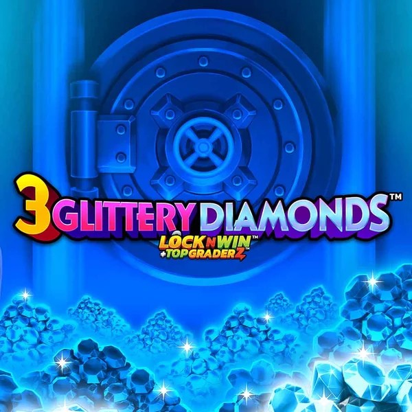 3 Glittery Diamonds online game logo by PearFiction Studios on katana-spins.uk