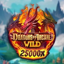 Dragons of Arcane Wild slot logo by Foxium at Katanaspin Casino